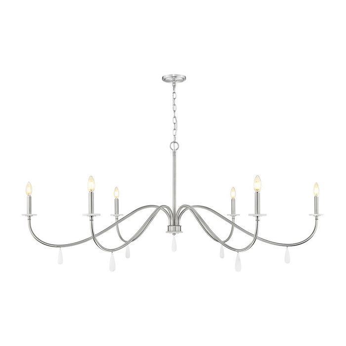 Z-Lite Toussant 6 Light 63" Chandelier, Brushed Nickel - 6103-63BN