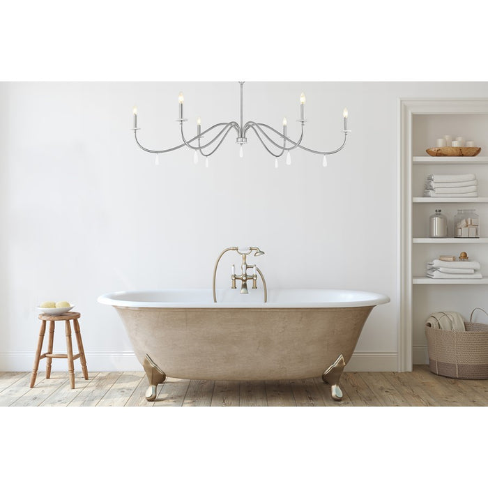 Z-Lite Toussant 6 Light 63" Chandelier, Brushed Nickel