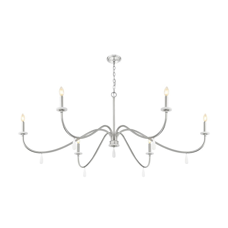Z-Lite Toussant 6 Light 63" Chandelier, Brushed Nickel