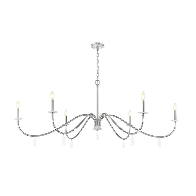Z-Lite Toussant 6 Light 63" Chandelier, Brushed Nickel