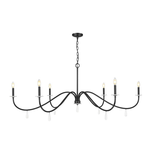 Z-Lite Toussant 6 Light 63" Chandelier, Matte Black - 6103-63MB