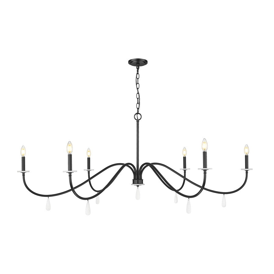 Z-Lite Toussant 6 Light 63" Chandelier, Matte Black - 6103-63MB