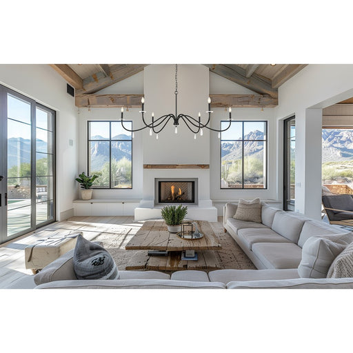 Z-Lite Toussant 6 Light 63" Chandelier, Matte Black