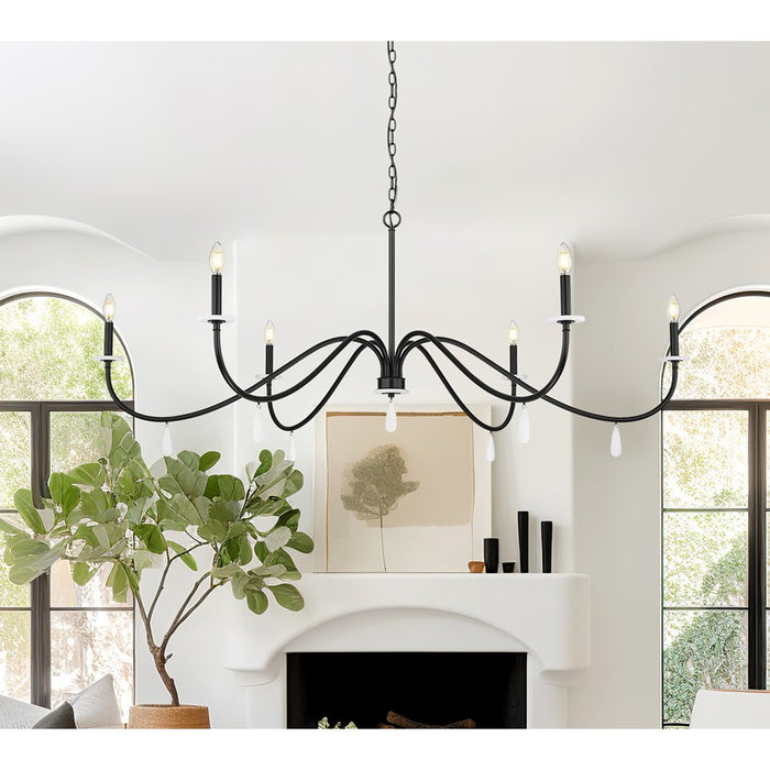 Z-Lite Toussant 6 Light 63" Chandelier, Matte Black