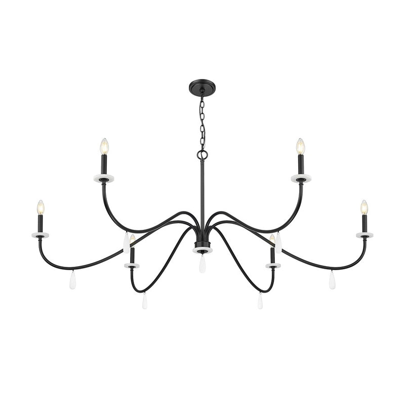 Z-Lite Toussant 6 Light 63" Chandelier, Matte Black