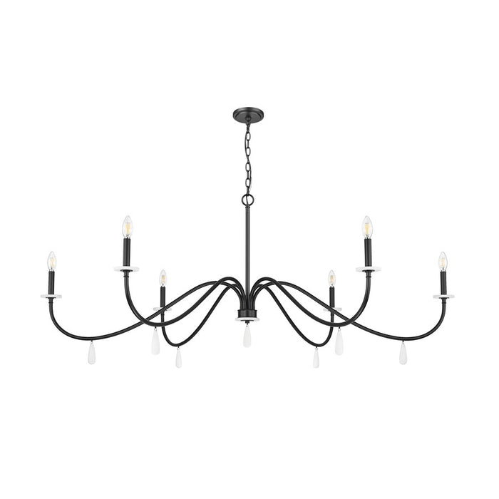 Z-Lite Toussant 6 Light 63" Chandelier, Matte Black