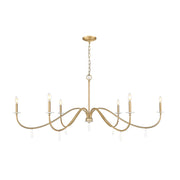 Z-Lite Toussant 6 Light 63" Chandelier, Mordern Gold - 6103-63MGLD