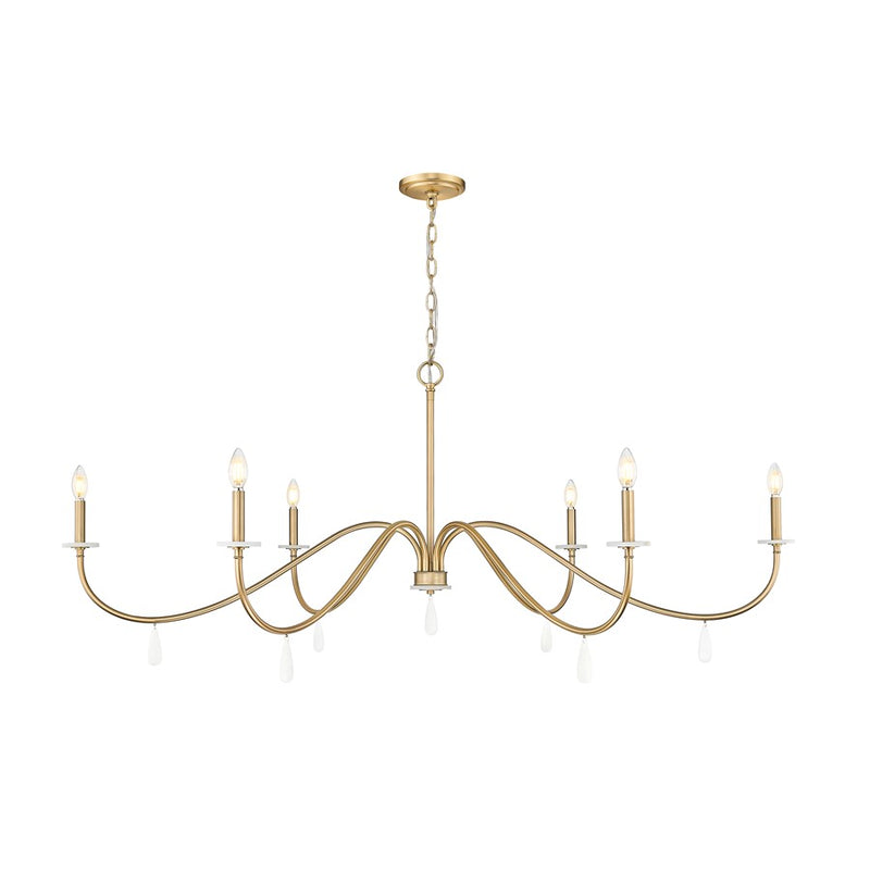Z-Lite Toussant 6 Light 63" Chandelier, Mordern Gold - 6103-63MGLD