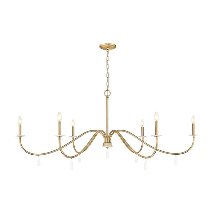 Z-Lite Toussant 6 Light 63" Chandelier, Mordern Gold - 6103-63MGLD