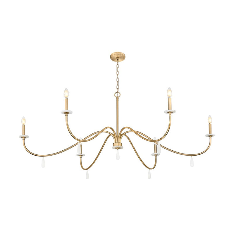Z-Lite Toussant 6 Light 63" Chandelier, Mordern Gold