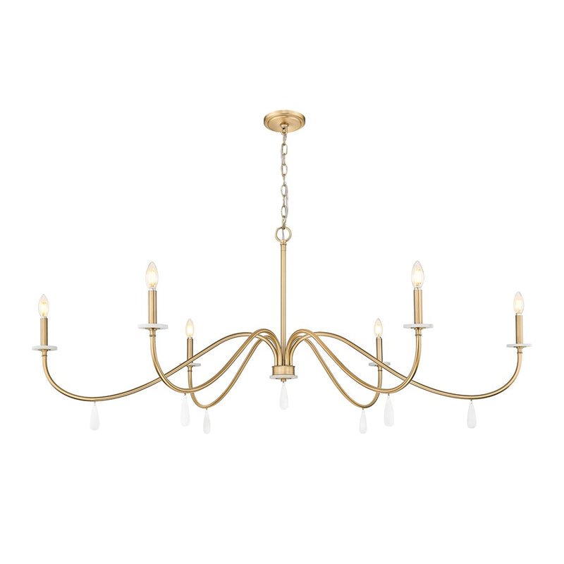 Z-Lite Toussant 6 Light 63" Chandelier, Mordern Gold