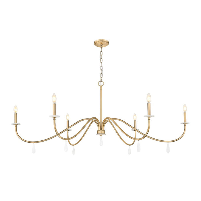 Z-Lite Toussant 6 Light 63" Chandelier, Mordern Gold