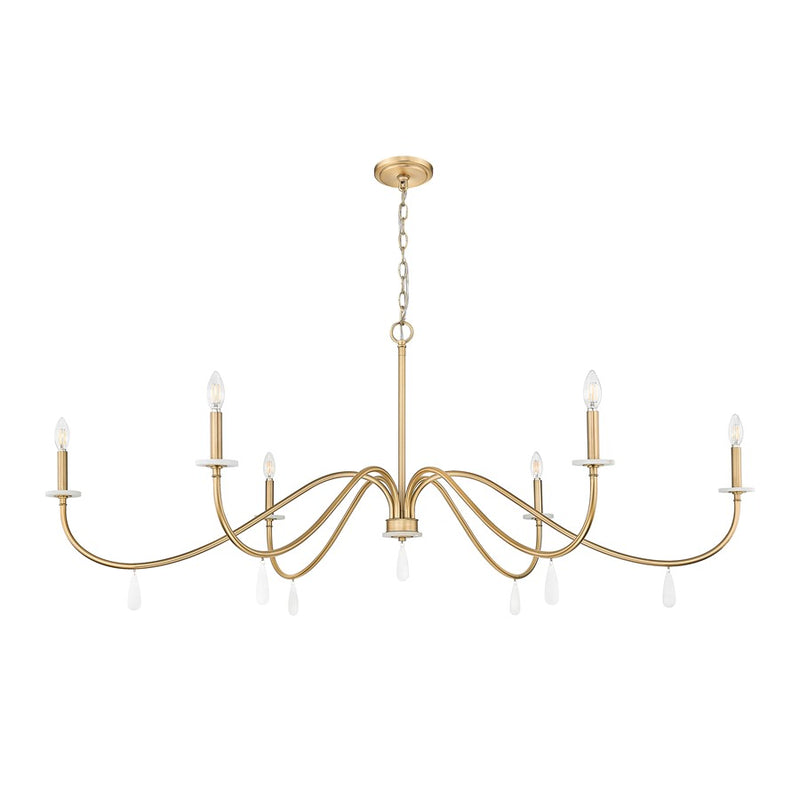 Z-Lite Toussant 6 Light 63" Chandelier, Mordern Gold
