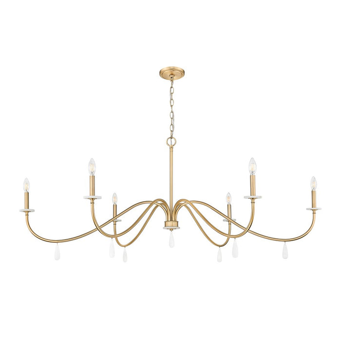 Z-Lite Toussant 6 Light 63" Chandelier, Mordern Gold
