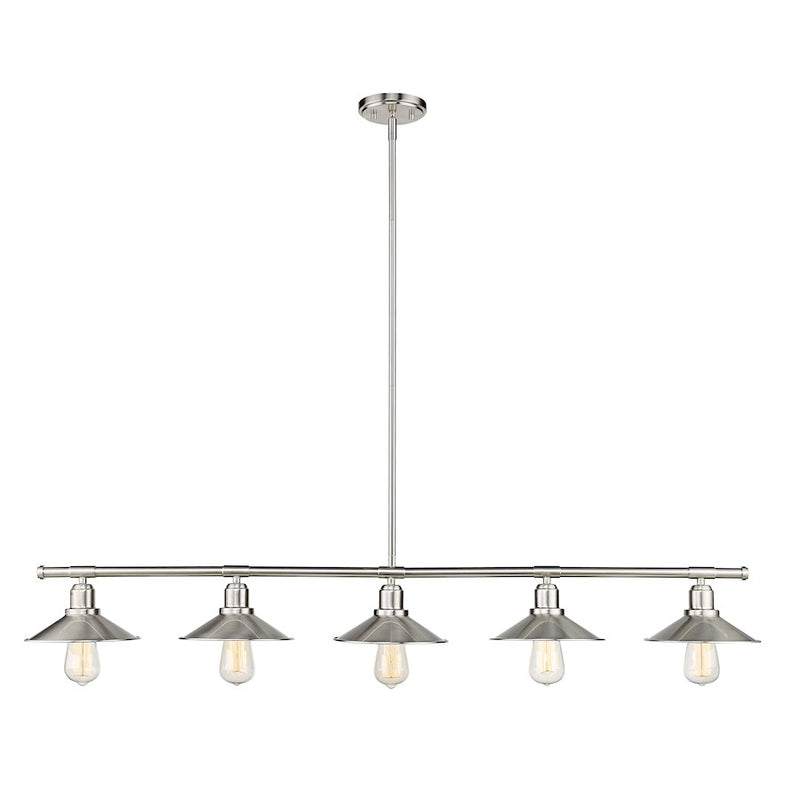Z-Lite Casa 5 Light 9" Island/Billiard, Nickel, Nickel - 613-5L-BN