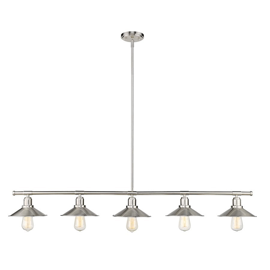 Z-Lite Casa 5 Light 9" Island/Billiard, Nickel, Nickel - 613-5L-BN