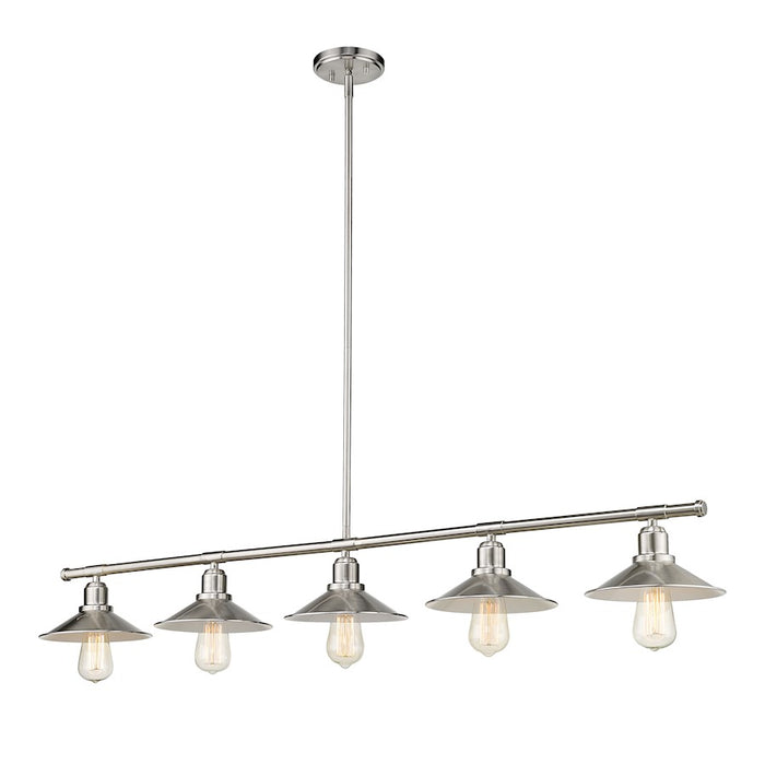 Z-Lite Casa 5 Light 9" Island/Billiard, Nickel/Nickel