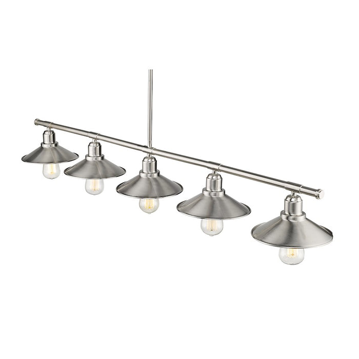 Z-Lite Casa 5 Light 9" Island/Billiard, Nickel/Nickel
