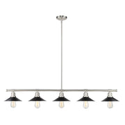 Z-Lite Casa 5 Light 9" Island/Billiard, Brushed Nickel, Black - 613-5L-BN-MB