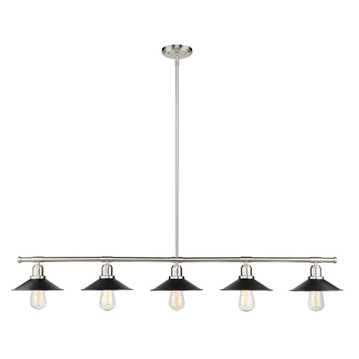 Z-Lite Casa 5 Light 9" Island/Billiard, Brushed Nickel, Black - 613-5L-BN-MB