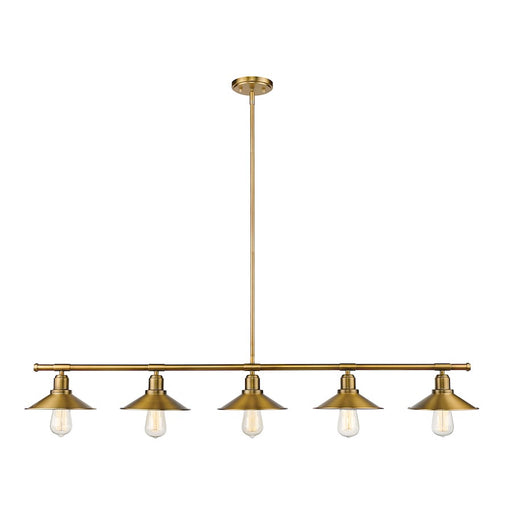 Z-Lite Casa 5 Light 9" Island/Billiard, Factory Brass, Factory Brass - 613-5L-FB