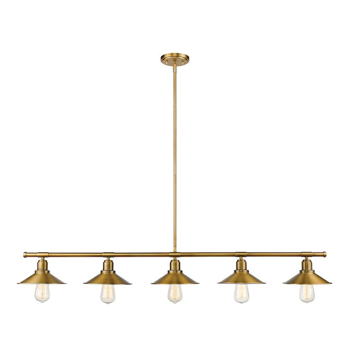 Z-Lite Casa 5 Light 9" Island/Billiard, Factory Brass, Factory Brass - 613-5L-FB