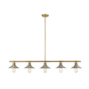 Z-Lite Casa 5 Light 9" Island/Billiard, Factory Brass, Nickel - 613-5L-FB-BN