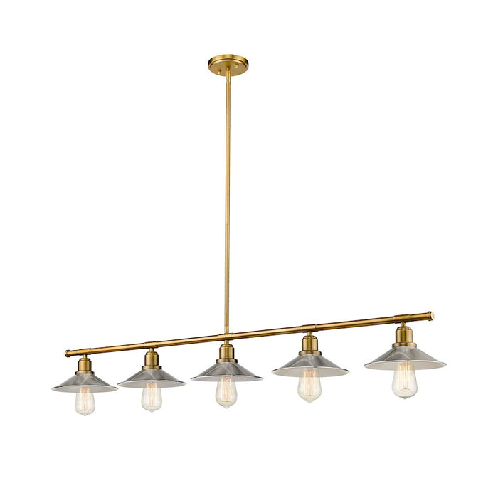 Z-Lite Casa 5 Light 9" Island/Billiard, Factory Brass/Nickel