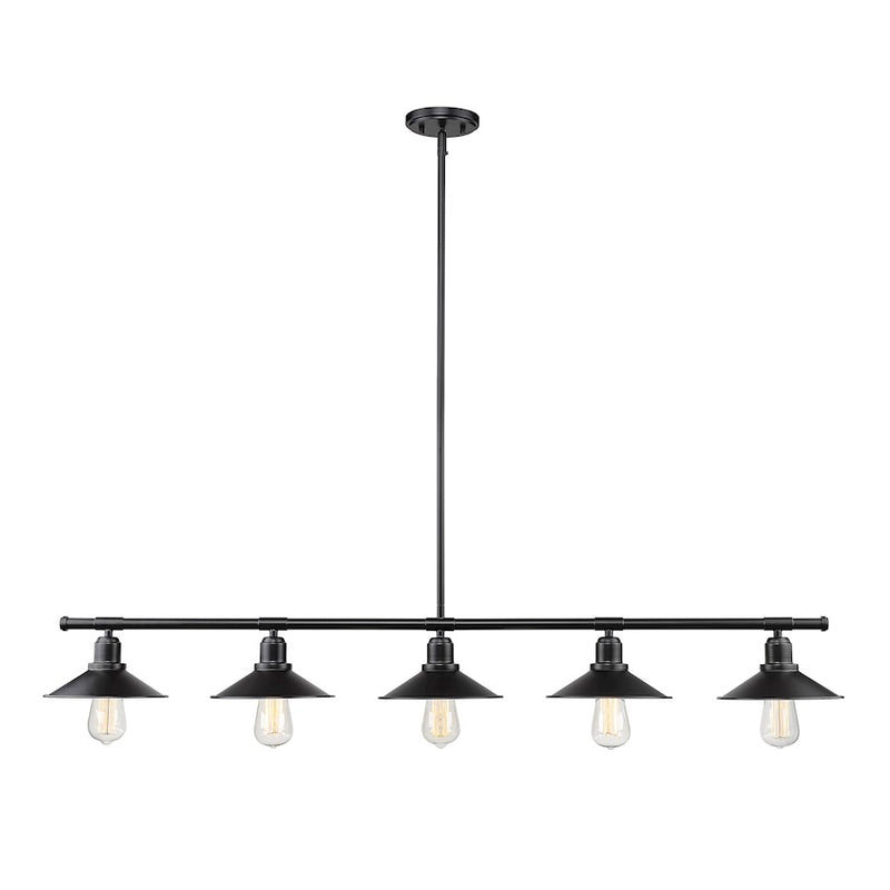Z-Lite Casa 5 Light 9" Island/Billiard, Matte Black, Matte Black - 613-5L-MB