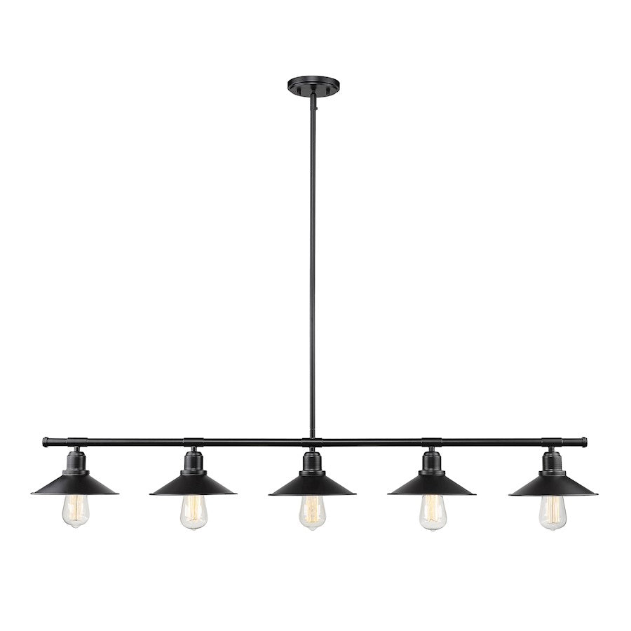 Z-Lite Casa 5 Light 9" Island/Billiard, Matte Black, Matte Black - 613-5L-MB