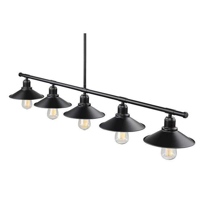 Z-Lite Casa 5 Light 9" Island/Billiard, Matte Black/Matte Black
