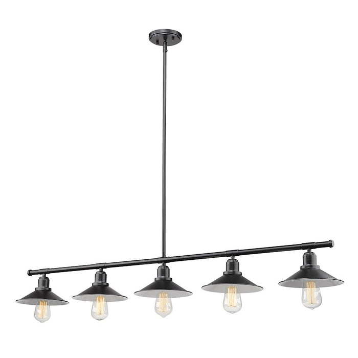 Z-Lite Casa 5 Light 9" Island/Billiard, Matte Black/Matte Black