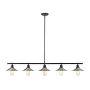 Z-Lite Casa 5 Light 9" Island/Billiard, Black, Brushed Nickel - 613-5L-MB-BN