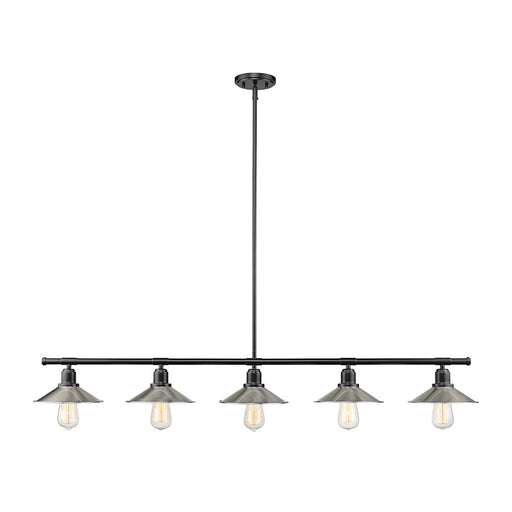 Z-Lite Casa 5 Light 9" Island/Billiard, Black, Brushed Nickel - 613-5L-MB-BN