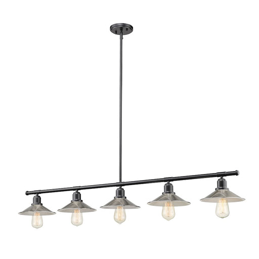 Z-Lite Casa 5 Light 9" Island/Billiard, Black/Brushed Nickel