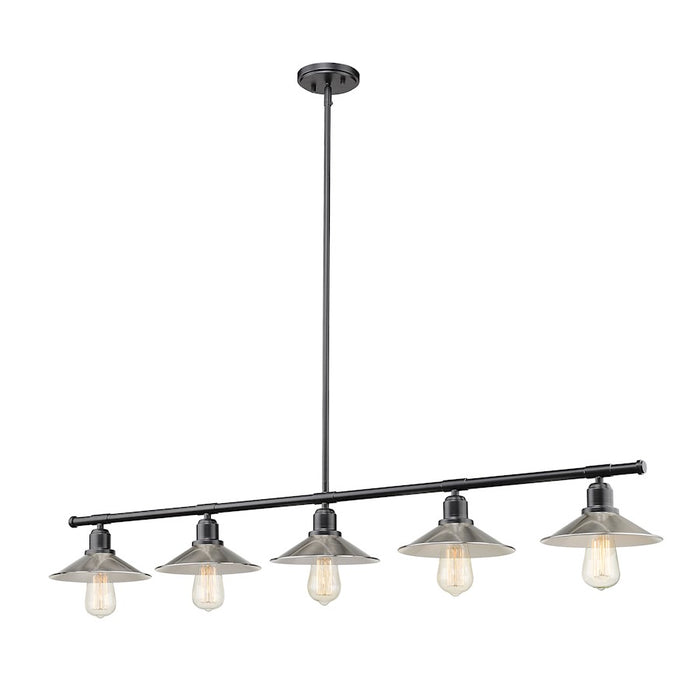 Z-Lite Casa 5 Light 9" Island/Billiard, Black/Brushed Nickel