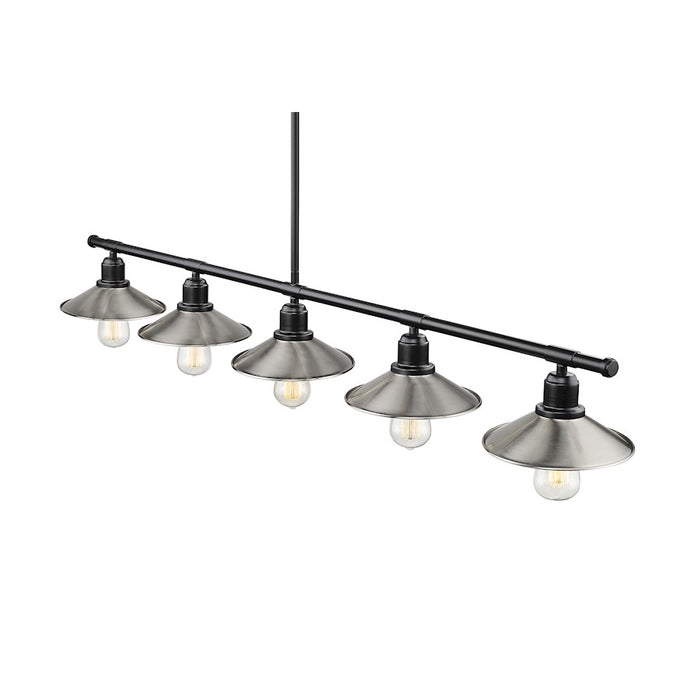 Z-Lite Casa 5 Light 9" Island/Billiard, Black/Brushed Nickel