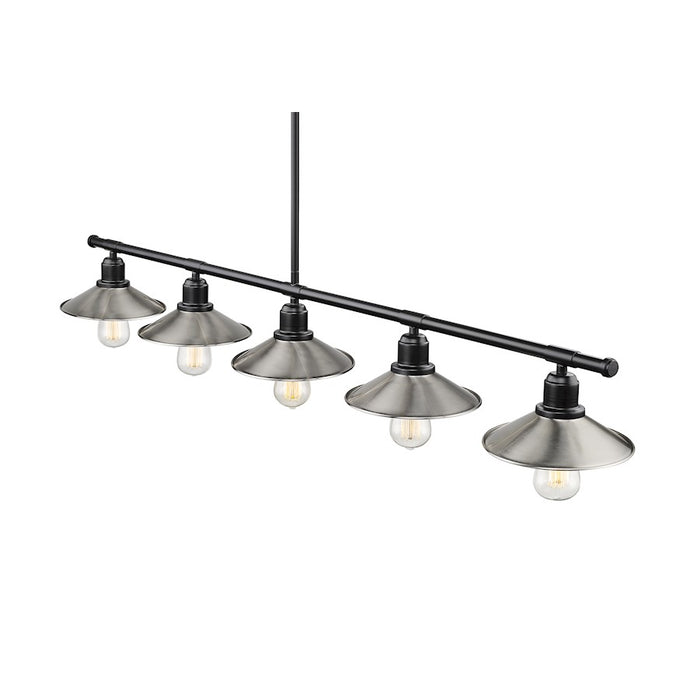 Z-Lite Casa 5 Light 9" Island/Billiard, Black/Brushed Nickel