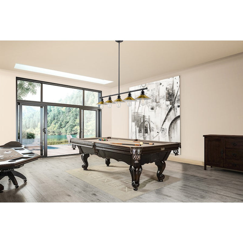 Z-Lite Casa 5 Light 9" Island/Billiard, Black/Factory Brass