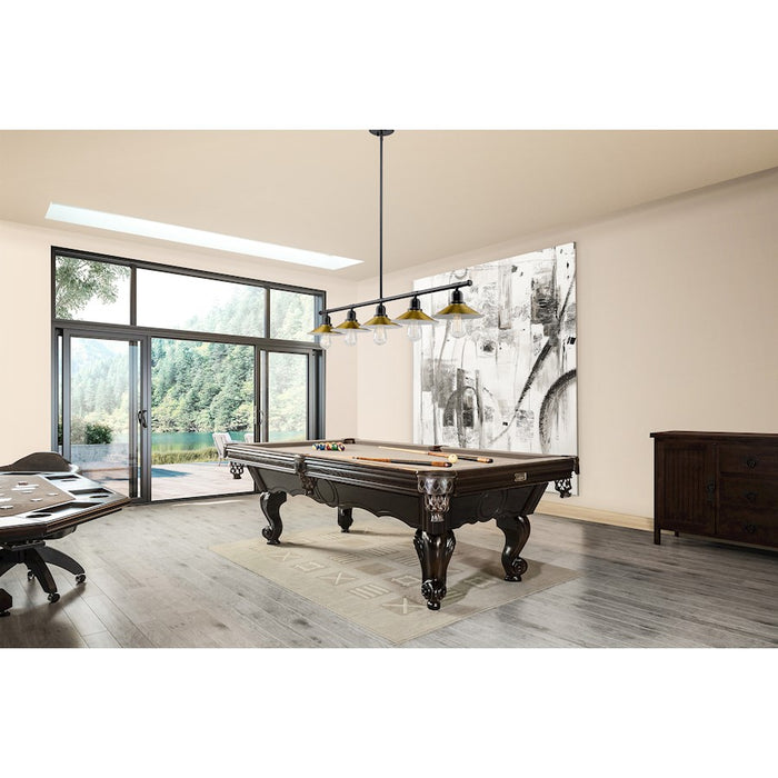 Z-Lite Casa 5 Light 9" Island/Billiard, Black/Factory Brass