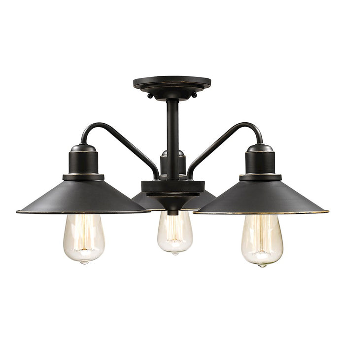 Z-Lite Casa 3 Light Semi-Flush Mount, Olde Bronze, Olde Bronze - 613SF-OB