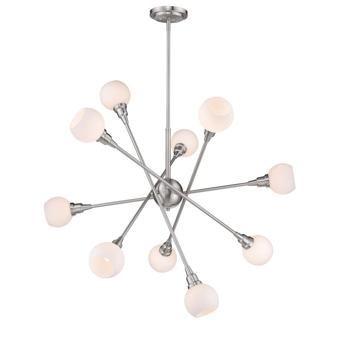 Z-Lite Tian 10 Light Pendant in Brushed Nickel - 616-10C-BN