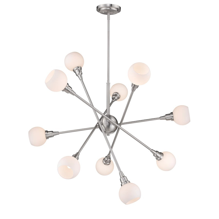 Z-Lite Tian 10 Light Pendant in Brushed Nickel - 616-10C-BN