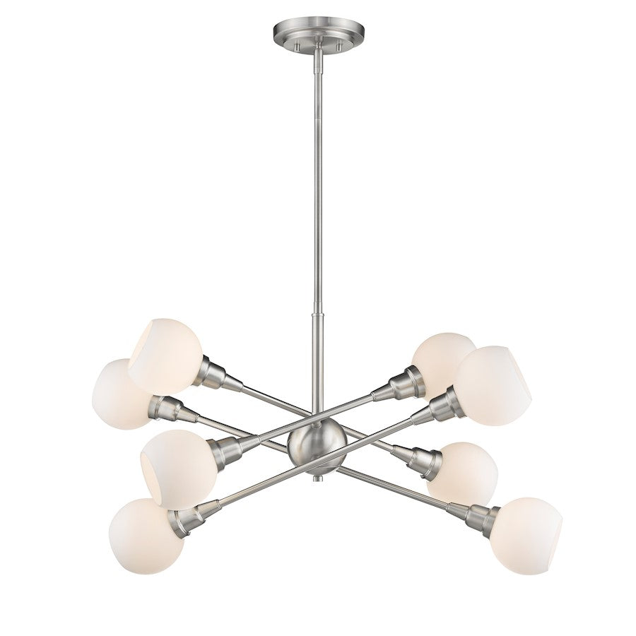 Z-Lite Tian 8 Light Pendant in Brushed Nickel - 616-32BN-LED