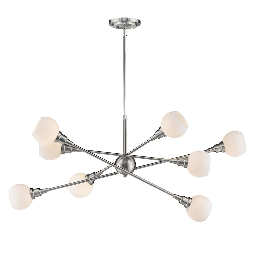 Z-Lite Tian 8 Light Pendant in Brushed Nickel - 616-45BN-LED