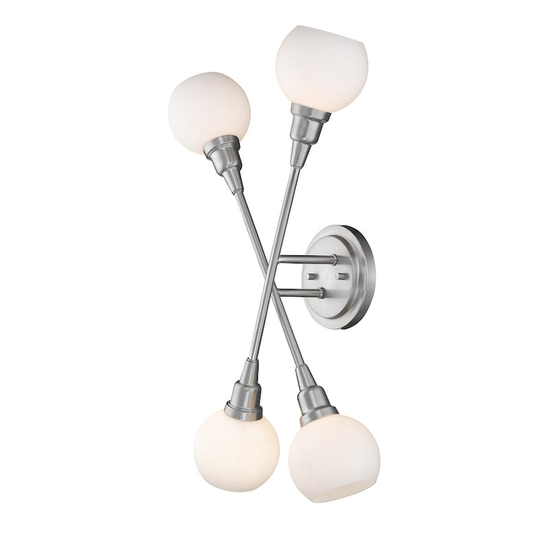 Z-Lite Tian 4 Light Wall Sconce in Brushed Nickel - 616-4S-BN-LED