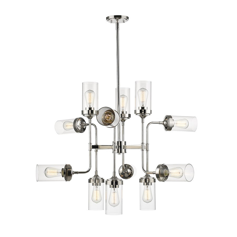 Z-Lite Calliope 12 Light Pendant, Polished Nickel - 617-12PN