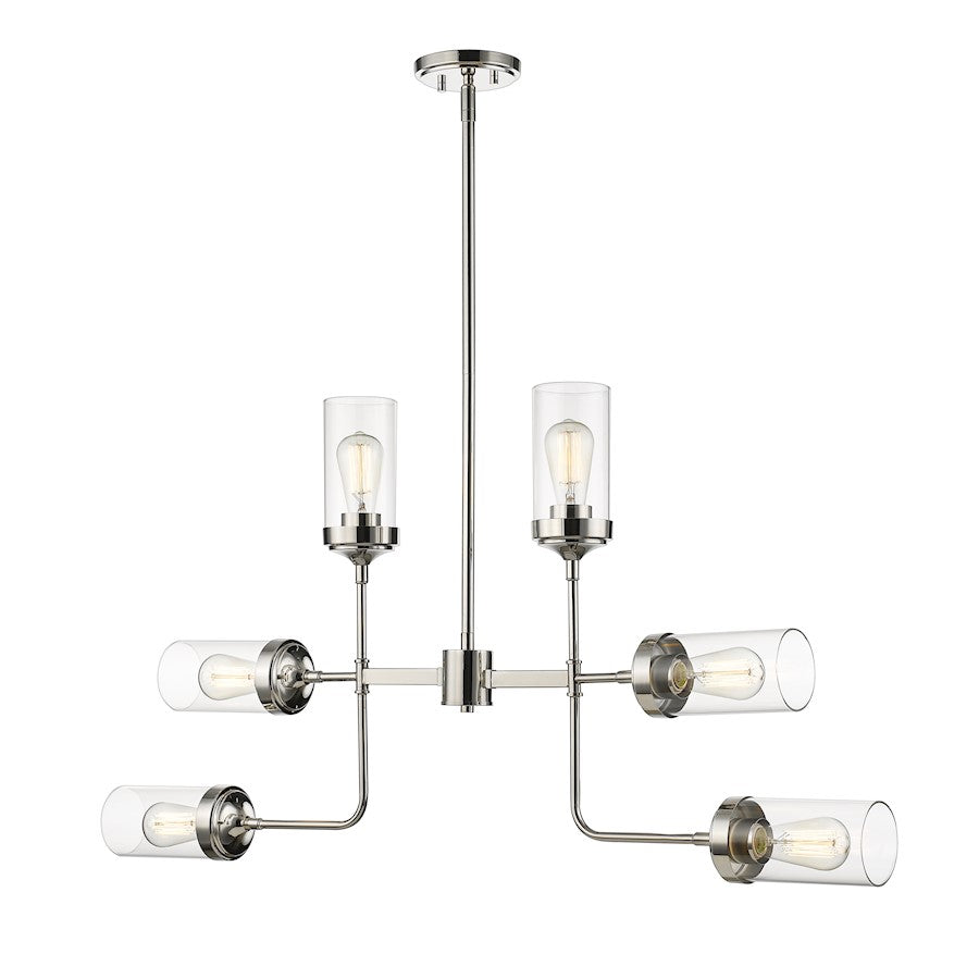 Z-Lite Calliope 6 Light Pendant, Polished Nickel - 617-6PN