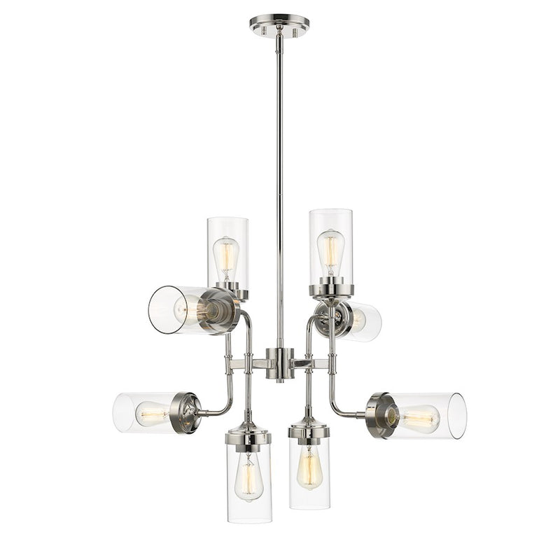 Z-Lite Calliope 8 Light Pendant, Polished Nickel - 617-8PN