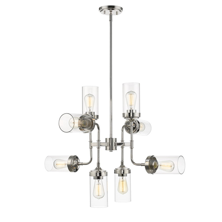Z-Lite Calliope 8 Light Pendant, Polished Nickel - 617-8PN